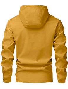 Veste coupe-vent coupe ample et décontractée pour hommes, veste à capuche en toile respirante, vêtements d'extérieur pour printemps, automne et hiver - Product Image 4