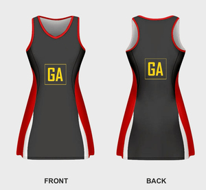 Uniformes de Netball para adultos impresos reversibles sublimados completos de diseño personalizado último diseño vestido rojo logotipo personalizado - Product Image 1