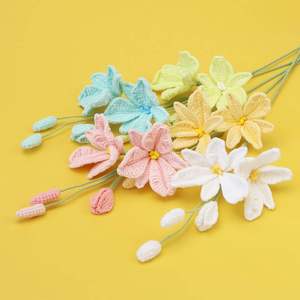 Flores de Orquídea Hechas a Mano con Ganchillo, Ramos Florales Tejidos con Hilo para el Día de San Valentín y Bodas, Orquídeas Artificiales al por Mayor - Product Image 2