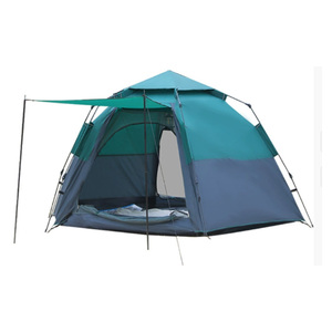Carpa Domo Hexagonal Verde Oscuro 280x240x160 cm Doble Capa 210D Oxford y Algodón con Varillas de Fibra de Vidrio - Product Image 1