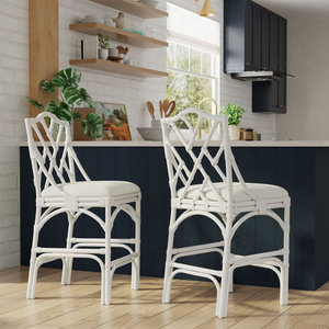 เก้าอี้สตูลเคาน์เตอร์หุ้มเบาะหรูหราและผลิตภัณฑ์ออตโตมาน - Product Image 5