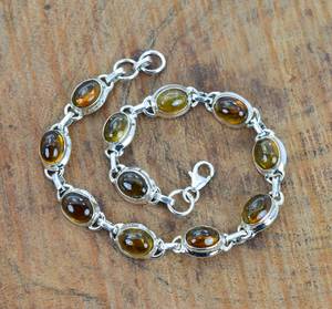 Yellow <b>Tourmaline</b> 925 Sterling Silver Adjustable <b>Bracelet</b> 11 Gemstone Handmade Jewelry Elegant Gift For Women - Product Image 5