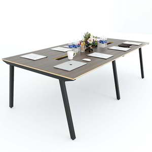 Ministerial <b>Table</b> 240x120cm Plywood Frame and Iron <b>Legs</b> <b>Adjustable</b> PLY System Assembly Required Office Furniture-HBPL010 - Product Image 1