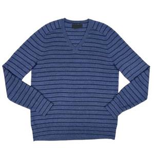 Breathable 2023 Top Trending Wholesale Custom V Neck Winter Fashion Cotton Wool Men's Pullover Knitting Sweater Striped Design - Product Image 1