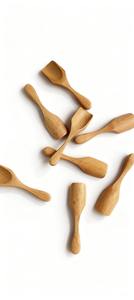 Spatule en acier inoxydable, passoire, cuillère, louche, manche en bois grainé, argenté miroir, isolation, cuisine, ustensiles 5 pièces - Product Image 6