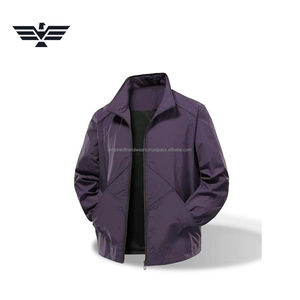 Veste coupe-vent pour homme avec logo personnalisé sur le devant, col montant, légère, en toile, fermeture éclair, décontractée, coupe-vent, XS - Product Image 4