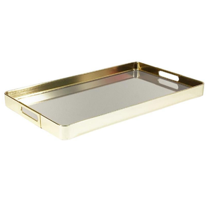 Plateau de service de cuisine Fournitures alimentaires de table Grossiste Plateau en métal en acier inoxydable fini argent avec poignée en métal pour la maison - Product Image 6