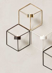 Portavelas de Pared de Metal Geométrico de Lujo, Soporte Hexagonal para Velas de Té, Decoración para el Hogar y Bodas, Soporte Modular para Plantas - Product Image 3