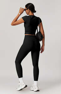 ชุดโยคะใหม่ชุดออกกำลังกายยิมฟิตเนสไนลอนรีไซเคิลสำหรับผู้หญิงเลกกิ้งเอวสูงชุดโยคะ - Product Image 5