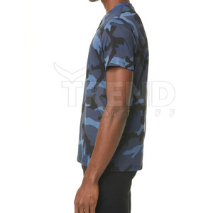 Camiseta Azul de Algodón y Fibra de Bambú para Hombre 2024, Personalizable, Básica, Lisa, Cuello Redondo, Promocional, de Tela de Lona, Secado Rápido y Transpirable, Venta al Por Mayor - Product Image 4