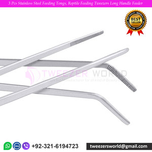 แหนบสแตนเลส 3 ชิ้น แหนบป้อนอาหารสัตว์เลื้อยคลาน ด้ามยาว อุปกรณ์ป้อนอาหารสำหรับปลา - Product Image 4