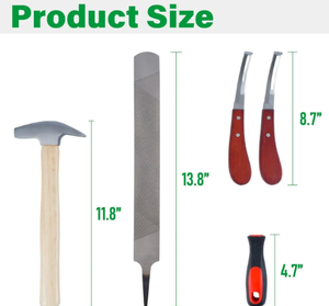 Kit d'outils de maréchal-ferrant professionnel 8 pièces tondeuses à sabots de cheval pour vétérinaires et cavaliers outils vétérinaires en acier inoxydable - Product Image 4