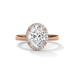 Anillo de Compromiso Minimalista de Oro Real de 14K con Diamante Cultivado en Laboratorio de 1 Quilate, Corte Ovalado, VS1, para Mujer - Product Image 1