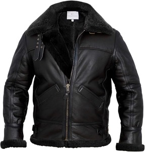 100% véritable peau de vache cuir grande taille hommes hiver Bomber veste avec toile tissu lettre motif avant Logo Style Vintage - Product Image 1