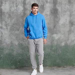 Hommes Hiver Casual Acid Wash Hoodies Solid Color 100% Cotton Fleece Regular Fit Fashion Wear - Product Image 1
