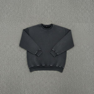Sweat-shirt à capuche de haute qualité pour homme, style streetwear, délavé à l'acide, logo imprimé DTF personnalisé, poids lourd, épaules tombantes - Product Image 3