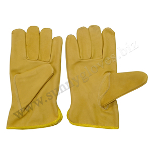 ถุงมือหนังแพะสำหรับงานก่อสร้างถุงมือทำงานหนังแพะแบบเรียบลายทนทาน100% - Product Image 4