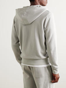 Abrigo con Capucha a Rayas con Cremallera, Talla Grande, de Algodón Clásico para Exteriores, Bordado de Lujo, Color Gris Clásico, Estilo Burberry, el Mejor Producto - Product Image 3