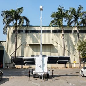 Système de surveillance CCTV de qualité supérieure avec remorque solaire à caméra mobile double face 5*450W, étanche IP66 et générateur de sauvegarde cloud - Product Image 1