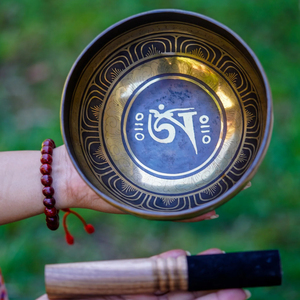 ชามโลหะทองเหลืองสำหรับร้องเพลงโยคะแบบธิเบตชามโลหะทรงกลมบำบัดเสียงสำหรับโยคะ - Product Image 3