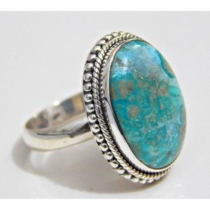 Handmade <b>925</b> Sterling <b>Silver</b> Natural Turquoise Gemstone <b>Ring</b>-Elegant Anniversary Gift for Her R0072-GS - Product Image 1