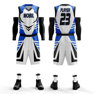 Latest Design Unisex Basketball Uniform Sets Sublimated Quick Dry Plus Size Anti-Bacterial UV OEM Service for Adults - Product Image 1