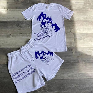 2025 hommes Logo personnalisé haut été ensembles pièce survêtements à manches courtes col rond personnalisé imprimé chemise Shorts grande taille hommes - Product Image 3