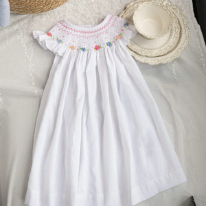 ชุดเดรสผ้าลินินเนื้อนุ่มทำด้วยมือสำหรับเด็กผู้หญิงสไตล์ลำลองสำหรับวันเกิดครั้งแรกของเด็กวัยหัดเดินผลิตในเวียดนาม - Product Image 1