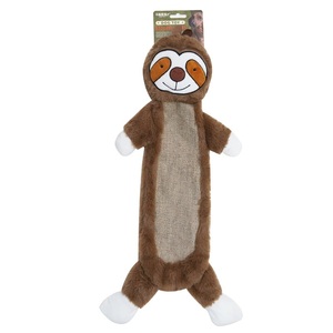 Juguete de perro de peluche chirriante, juguete masticable de piel de conejo y lino para perros - Product Image 4