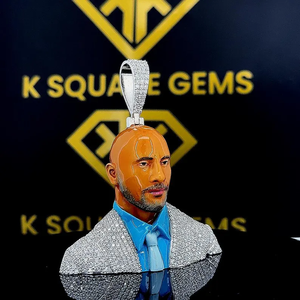 Pendentif en moissanite émail photo 3D pour enfants personnalisé en argent 925 avec design personnalisable - Product Image 3