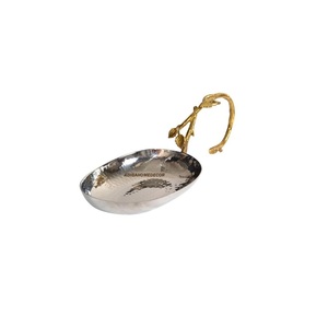 Premium Stainless Steel Metal Decorative Bowl with Shiny Polished Flower Shape Design Disposable Feature Includes Spoon - Product Image 6