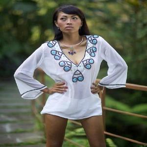 Sweatheart devant décolleté solide noir couleur droite kimono maillots de bain devant avec broderie perlée les deux côtés avec passepoil - Product Image 3