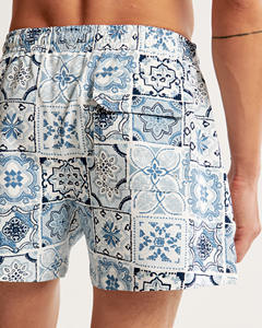 Wholesale Men's 4-Way Stretch Polyester Boardshorts Vintage Pattern Mid Eco-Friendly <b>Swim</b> <b>Trunks</b> Sublimated Technology XS 5-Inch - Product Image 5