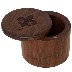 Boîte à sel en bois pour le rangement sur la table de cuisine avec un design rustique artisanal adapté à l'assaisonnement quotidien - Product Image 3