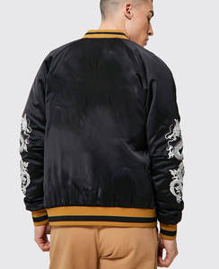 Veste de baseball personnalisée OEM vierge en vente en gros veste universitaire en satin respirant vintage avec broderie en chenille de grande taille - Product Image 2