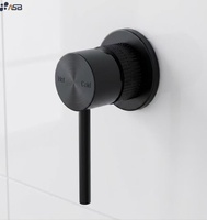 Mitigeur mural de douche et bain en laiton certifié, sans plomb, à levier unique, corps moleté, levier à broche unique, finition PVD, certifié Watermark