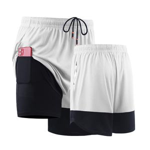 Short de course à deux étages décontracté pour hommes avec logo personnalisé OEM Respirant 100% Polyester Spandex avec poches - Product Image 1
