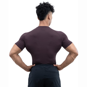 Camiseta deportiva ajustada para entrenamiento para hombre, transpirable, de secado rápido, 100% algodón, manga corta para correr, gimnasio - Product Image 4