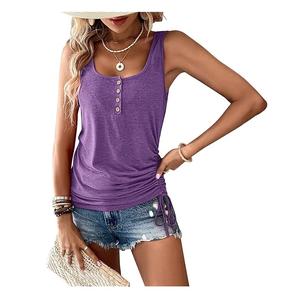 Bangladesh Manufacture Export Eco-Friendly Quick Dry Summer Solid Color Women tank <b>Top</b> Casual 100% Cotton Best Selling - Product Image 3