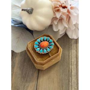 Southwest Handmade <b>Opal</b> Bezel Set Sterling Silver Adjustable Statement <b>Ring</b> - Product Image 4