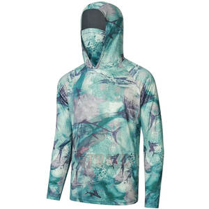 Vente en gros de sweats à capuche de pêche avec protection solaire avec impression de logo personnalisé sweats à capuche de pêche à manches longues pour hommes - Product Image 2