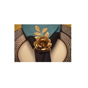 Servilletero de Metal dorado para mesa de boda, anillo de servilleta de Metal pulido brillante, decoración - Product Image 6