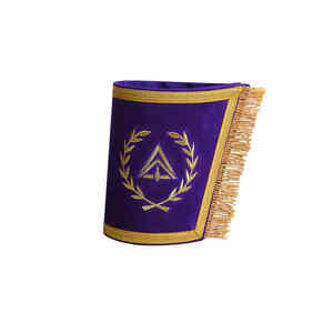 Manchette maçonnique de qualité supérieure tresse d'or sur mesure gantelets maçonniques brodés à la main - Product Image 6