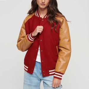 Veste universitaire pour femmes, mode lycéenne, vestes universitaires tendance pour femmes en or et rouge, vestes de baseball fantaisie tendance pour filles - Product Image 6
