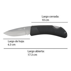 Coltello con serratura Wallis K270347 con manico nero e lama liscia - Product Image 2