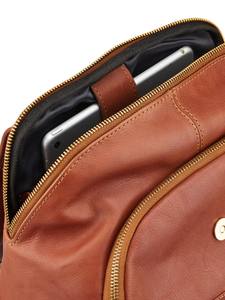 Sac à dos classique vintage en cuir marron de luxe, unisexe, fait à la main, pour ordinateur portable, voyage, sac à dos de jour, coton, grande capacité, collège, bureau, travail - Product Image 4