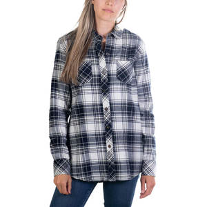 เสื้อเชิ๊ตผู้หญิงผ้าสักหลาดคุณภาพระดับพรีเมียมเสื้อเชิ๊ตแขนยาวติดกระดุมเสื้อแบบเปิดคอลายสก๊อตสำหรับฤดูหนาว - Product Image 1