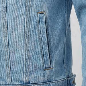 Cheap Price Woman Denim Jacket Customized Color <b>Distressed</b> Folded Cuffs Breathable Cotton Vintage Style Casual Street Fashion - Product Image 5