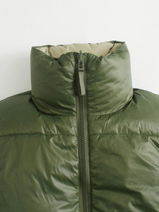 Chaleco Corto Reversible Grueso con Cuello Alto, Estilo Europeo Americano, Nuevo Modelo 2025, Informal, Vintage, para Mujer - Product Image 3