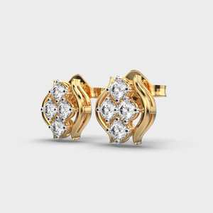 Four Stone Vintage Style Sud <b>Earrings</b> 1.50 + 1.50 CTW Round Cut Prong <b>Set</b> Moissanite Diamond Push Back Charm <b>Stud</b> <b>Earrings</b> - Product Image 6